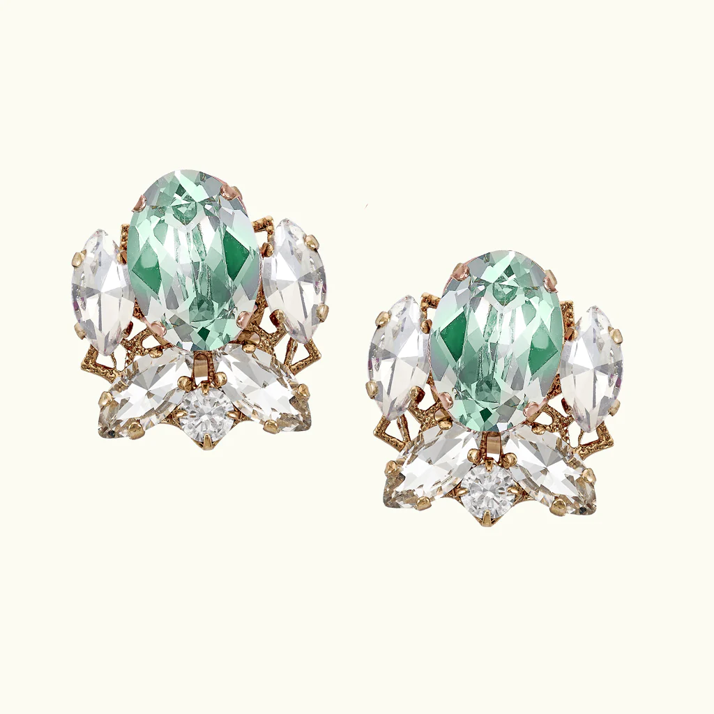 PENDIENTES BROCHE CRISTAL SW PISTACHO 2 PENDIENTES BROCHE CRISTAL SW PISTACHO