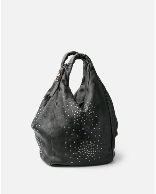 BOLSO GRANDE DE PIEL VACUNO CON TACHUELAS