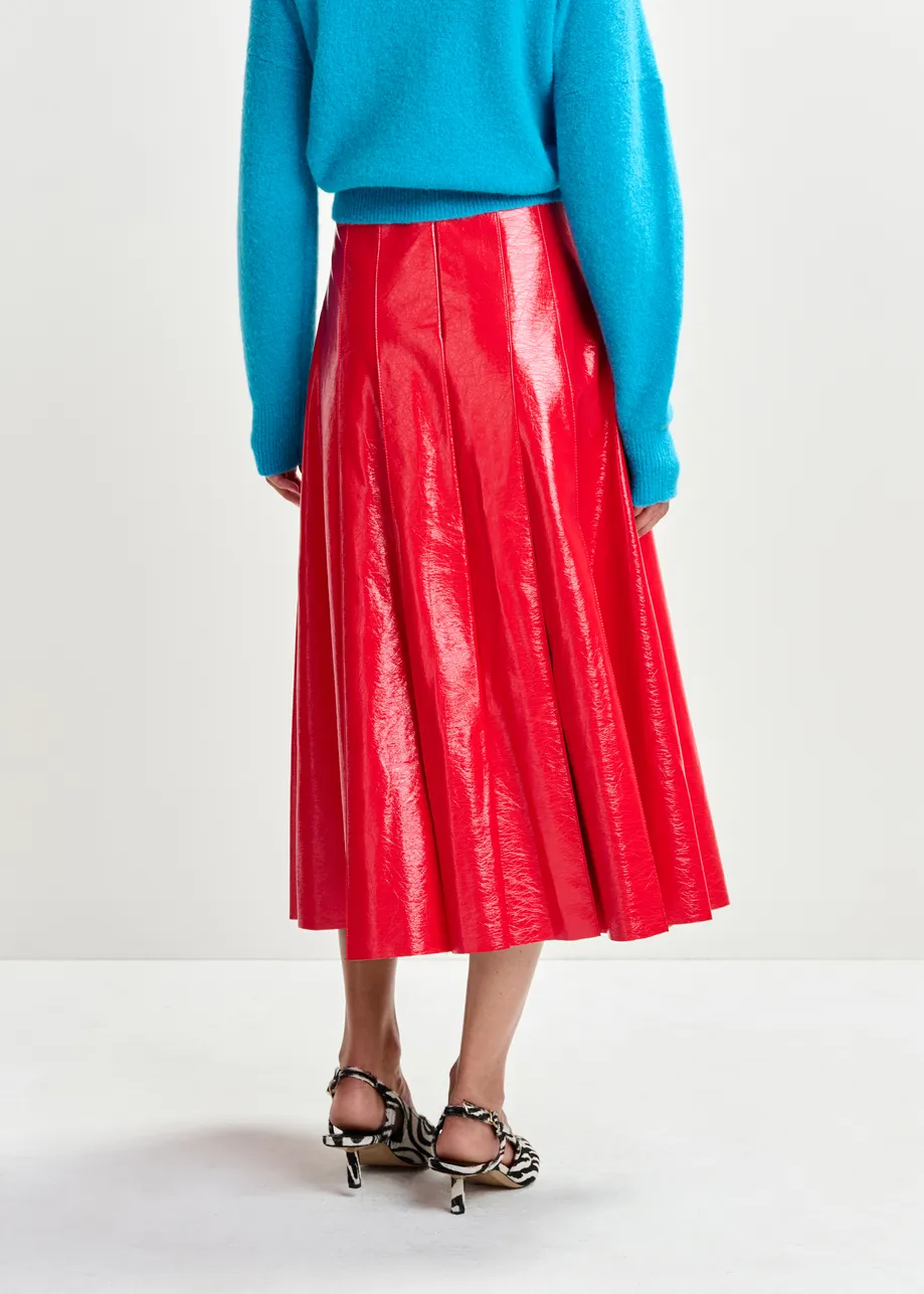 FALDA MIDI CON PLIEGUES EN EFECTO CHAROL 5 FALDA MIDI CON PLIEGUES EN EFECTO CHAROL - Imagen 4