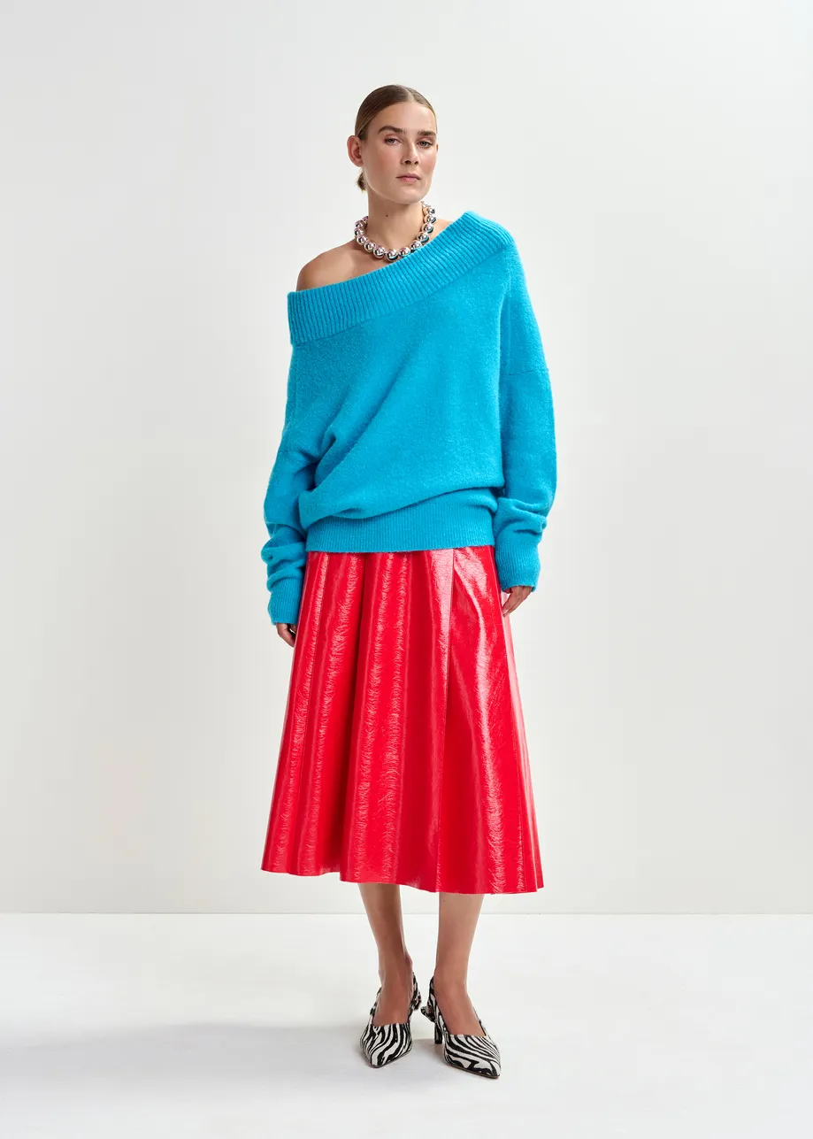 FALDA MIDI CON PLIEGUES EN EFECTO CHAROL 6 FALDA MIDI CON PLIEGUES EN EFECTO CHAROL - Imagen 5