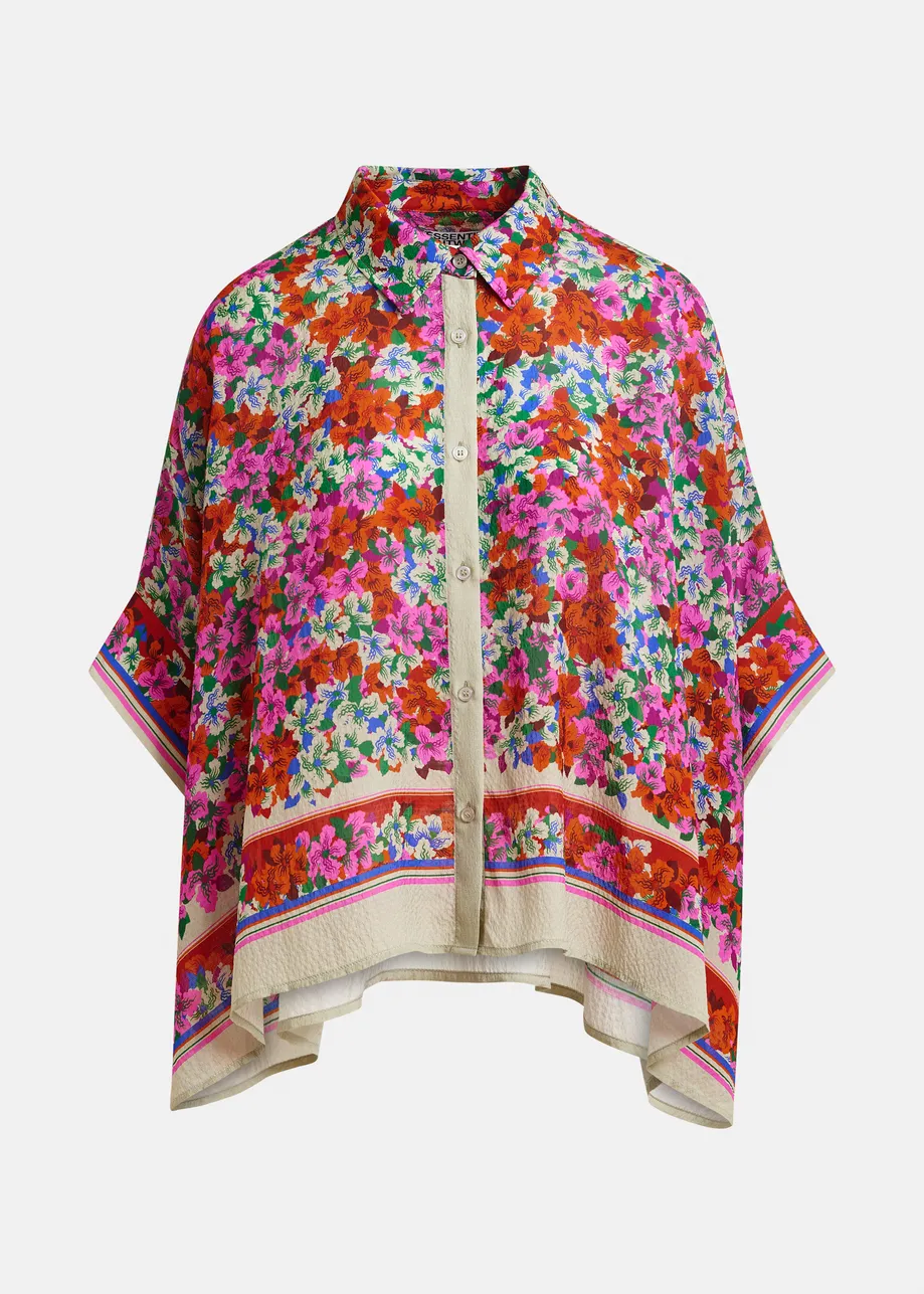 CAMISA OVER SEDA CON ESTAMPADO FLORAL 7 CAMISA OVER SEDA CON ESTAMPADO FLORAL - Imagen 6