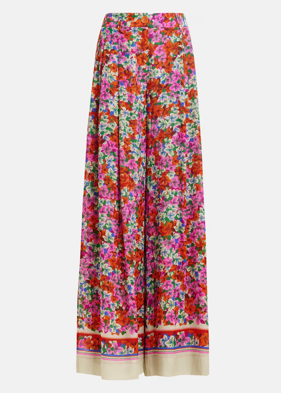 PANTALÓN ANCHO SEDA EN ESTAMPADO FLORAL 7 PANTALÓN ANCHO SEDA EN ESTAMPADO FLORAL - Imagen 6