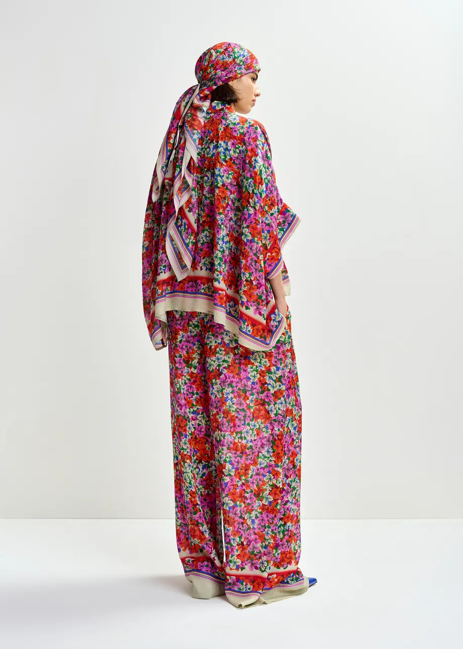 PANTALÓN ANCHO SEDA EN ESTAMPADO FLORAL 5 PANTALÓN ANCHO SEDA EN ESTAMPADO FLORAL - Imagen 4