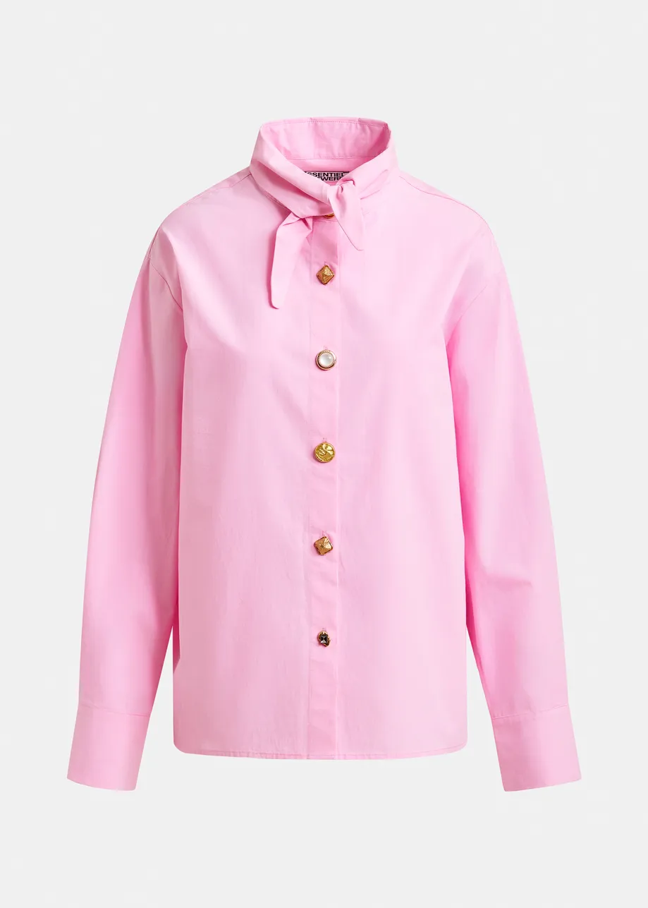 CAMISA OVERSIZE CON CUELLO DE PUNTA ALRGADA Y BOTONES DORADOS 8 CAMISA OVERSIZE CON CUELLO DE PUNTA ALRGADA Y BOTONES DORADOS - Imagen 7