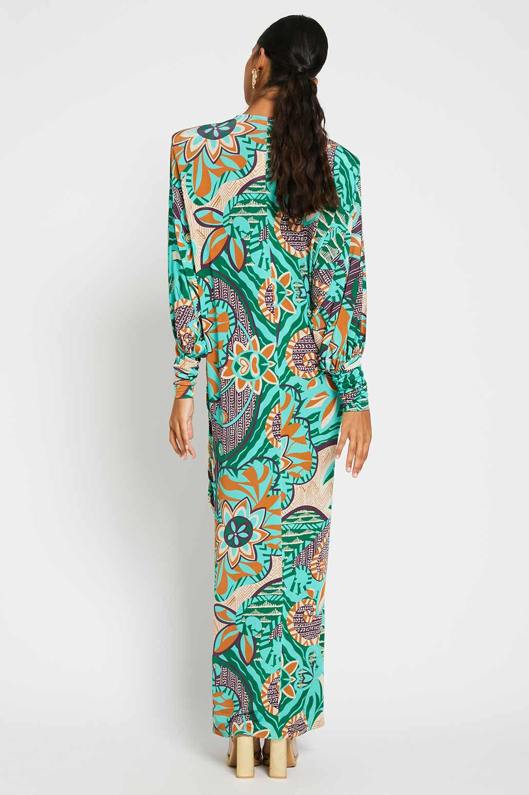 VESTIDO KAFTÁN EN PUNTO ESTAMPADO ACQUA 6 VESTIDO KAFTÁN EN PUNTO ESTAMPADO ACQUA - Imagen 5