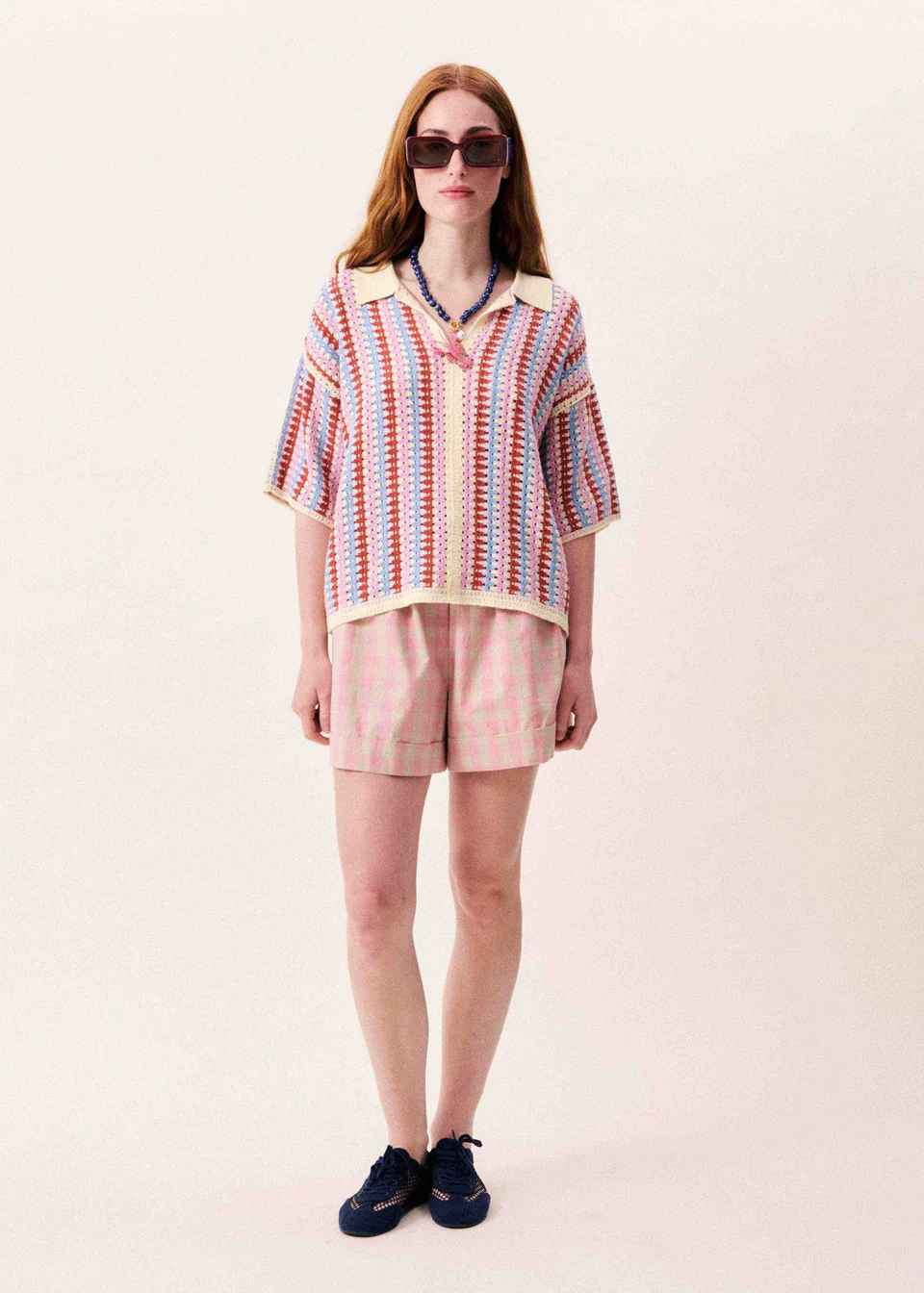 POLO CON CUELLO V ESTILO CROCHET MULTICOLOR 2 POLO CON CUELLO V ESTILO CROCHET MULTICOLOR