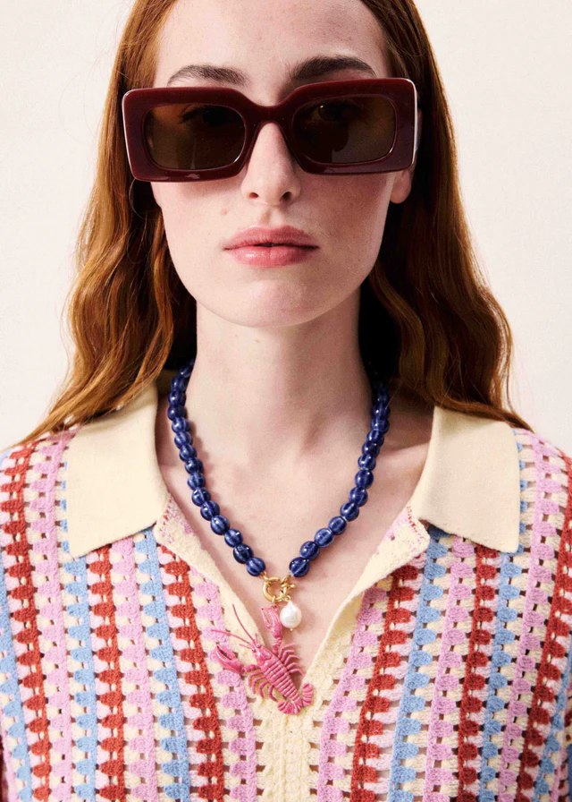 POLO CON CUELLO V ESTILO CROCHET MULTICOLOR 4 POLO CON CUELLO V ESTILO CROCHET MULTICOLOR - Imagen 3