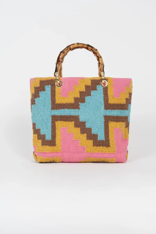 SHOPPER ESTAMPADO FLECHAS GEOMÉTRICAS MULTI CON ASA DE ASTA