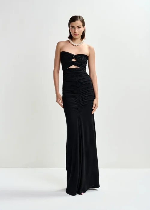 VESTIDO LARGO ESCOTE DOBLE LAZO