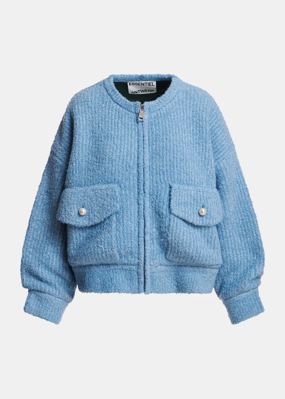 CAZADORA BOMBER DE BOUCLÉ CON CUELLO DESMONTABLE SINTÉTICO 6 CAZADORA BOMBER DE BOUCLÉ CON CUELLO DESMONTABLE SINTÉTICO - Imagen 5