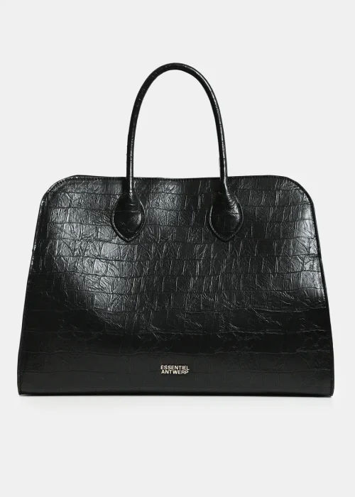 BOLSO SHOPPER DE PIEL SINTÉTICA CON ACABADO COCODRILO