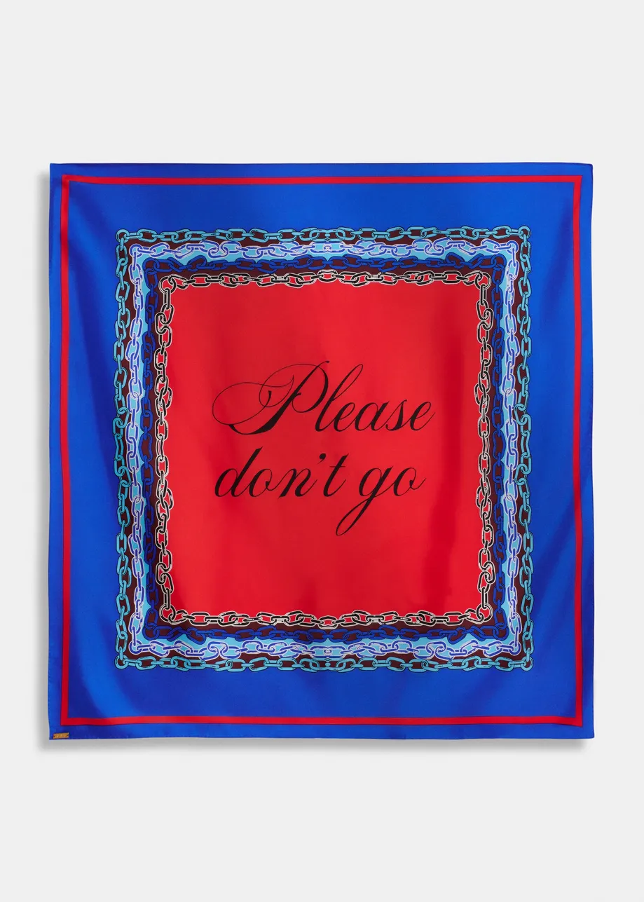 PAÑUELO DE SEDA CON TEXTO EN AZUL ROJO Y NEGRO 2 PAÑUELO DE SEDA CON TEXTO EN AZUL ROJO Y NEGRO