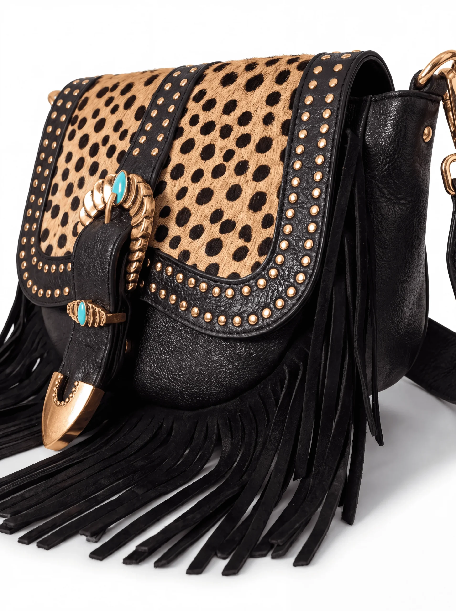 BOLSO BANDOLERA PIEL CON SOLAPA PELO ANIMAL PRINT CAMEL/NEGRO 4 BOLSO BANDOLERA PIEL CON SOLAPA PELO ANIMAL PRINT CAMEL/NEGRO - Imagen 3